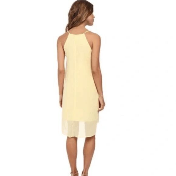 BCBGeneration Pale Lemon Cocktail Dress Size Large - Picture 7 of 7